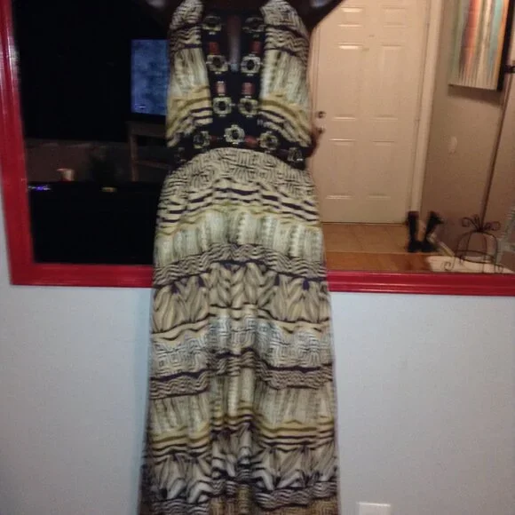 open lace back dress NY Collection Short Sleeve Safari Style Dress
